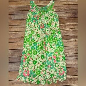 EUC Lilly Pulitzer Shiloh Dress Sand Bar Blu Splish splash size 8 Green Lace